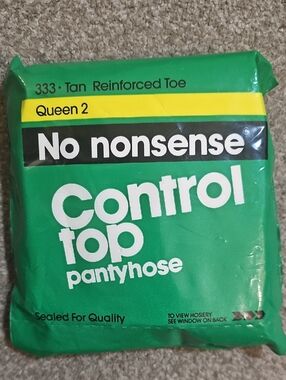 Vintage No nonsense Control Top Pantyhose - Tan Reinforced Toe